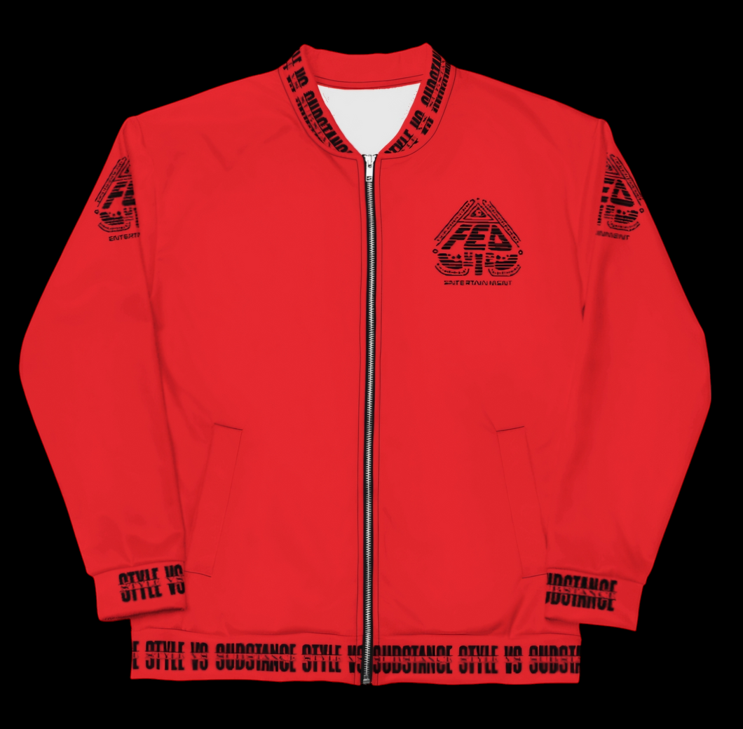 Fed Up Bomber Jacket Red & Black