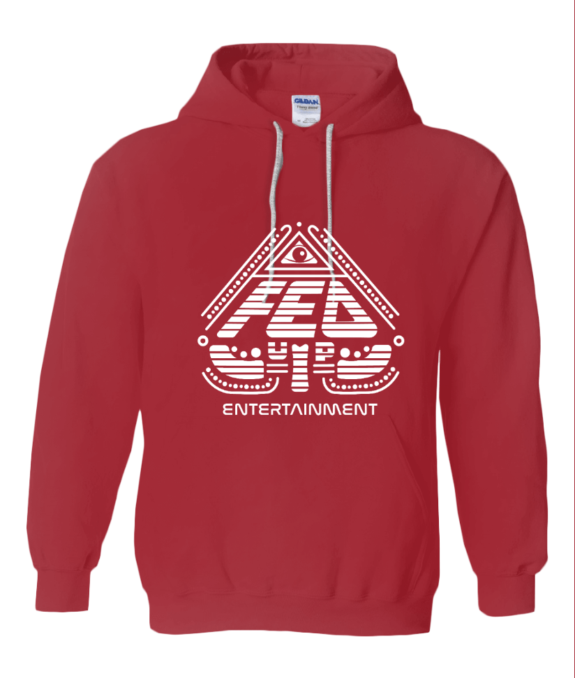 Fed Up Ent. Red and White Hoodie